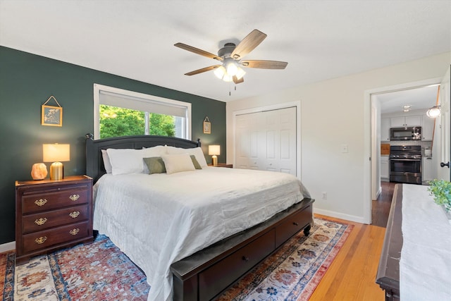 38 Heald St, Goffstown, NH 03102 - bedroom with wood finished floors, a closet, and a ceiling fan
