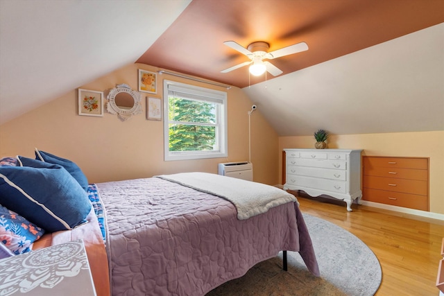38 Heald St, Goffstown, NH 03102 - bedroom with wood finished floors, ceiling fan, and lofted ceiling