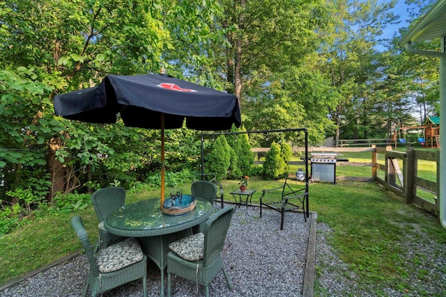 38 Heald St, Goffstown, NH 03102 - view of yard with outdoor dining space, a playground, and a patio