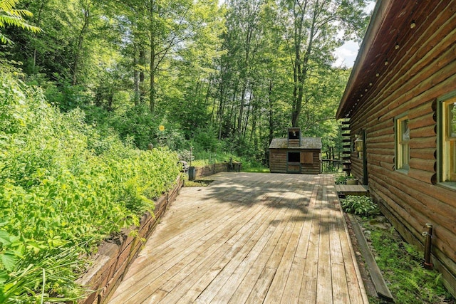 572 Old Cheshire Tpke, Charlestown, NH 03603 - deck with a shed