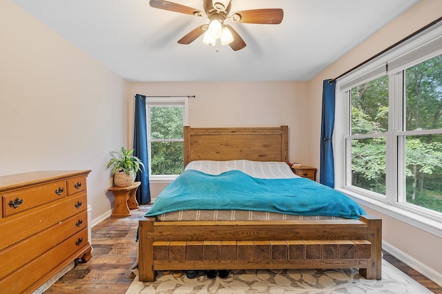317 Old Concord Tpke Unit 1, Barrington, NH 03825 - bedroom with wood finished floors and ceiling fan