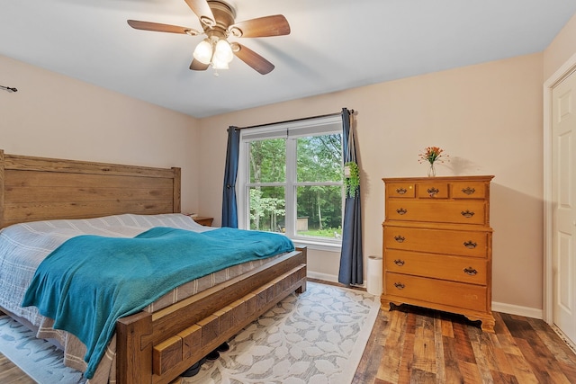317 Old Concord Tpke Unit 1, Barrington, NH 03825 - bedroom with wood finished floors and ceiling fan