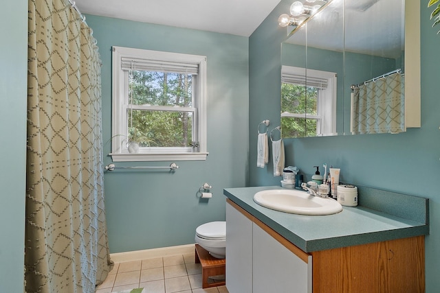 317 Old Concord Tpke Unit 1, Barrington, NH 03825 - bathroom featuring tile patterned flooring, vanity, and a shower with shower curtain