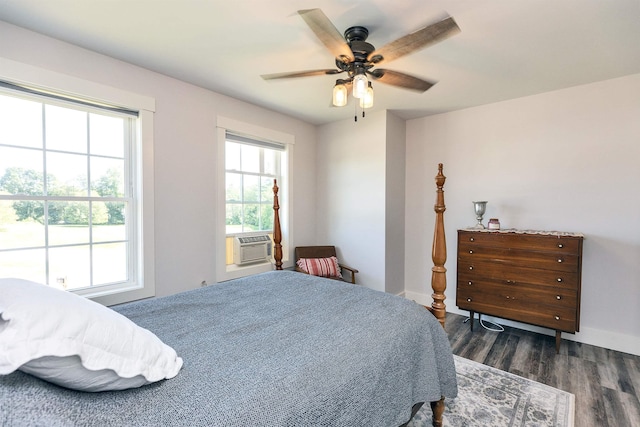 39 Windy Fields Ln, Jaffrey, NH 03452 - bedroom featuring wood finished floors, multiple windows, cooling unit, and ceiling fan