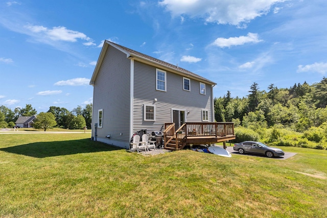 39 Windy Fields Ln, Jaffrey, NH 03452 - rear view of property with a deck and a yard
