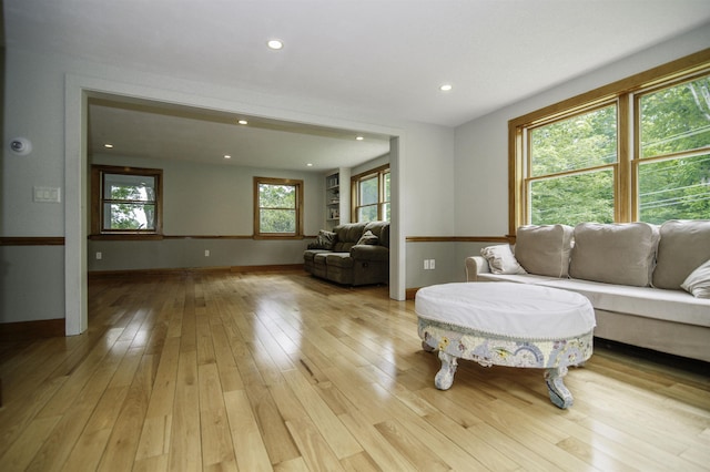 153 N Rd, Brentwood, NH 03833 - living room featuring light wood finished floors and recessed lighting