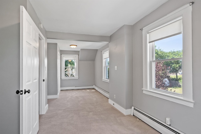24B Grand Ave, Nashua, NH 03060 - unfurnished room featuring a baseboard heating unit, light colored carpet, and a smoke detector