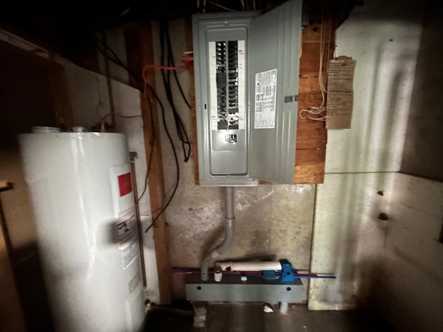 32 Muddy Pond Rd, Kensington, NH 03833 - utility room featuring electric panel and water heater