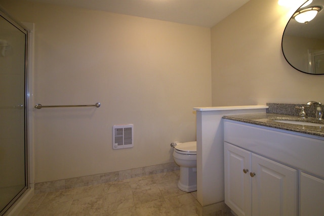 7 Minuteman Ln Unit 7, Exeter, NH 03833 - bathroom with vanity, a shower with door, and heating unit