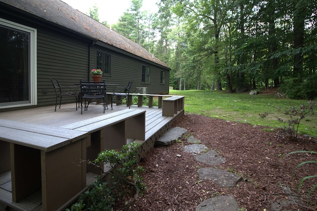 7 Minuteman Ln Unit 7, Exeter, NH 03833 - wooden deck with a lawn and outdoor dining space