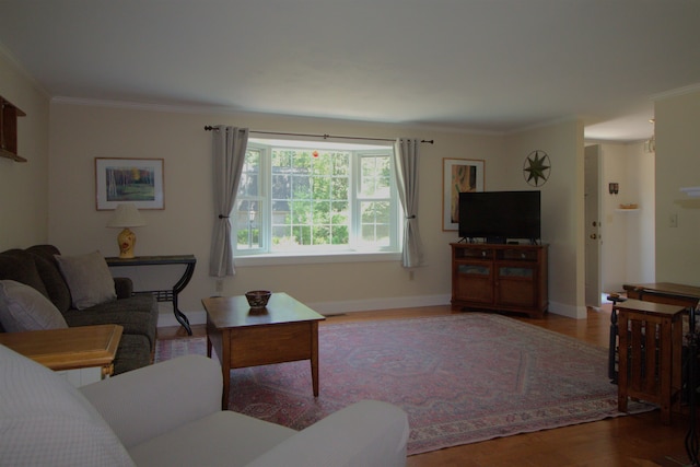 7 Minuteman Ln Unit 7, Exeter, NH 03833 - living area featuring ornamental molding and wood finished floors