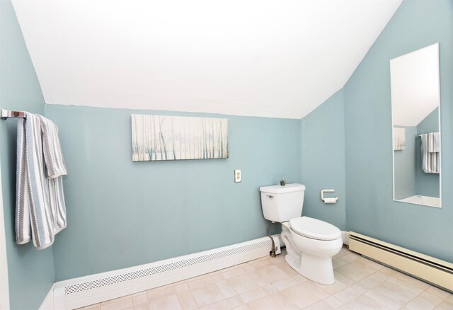 136 Sparhawk St, Portsmouth, NH 03801 - bathroom featuring baseboard heating and vaulted ceiling