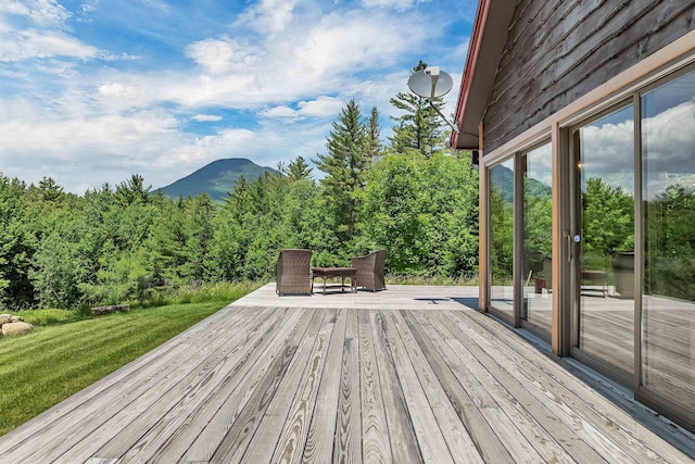 83 Towle Rd, Jackson, NH 03846 - deck with a mountain view and a lawn