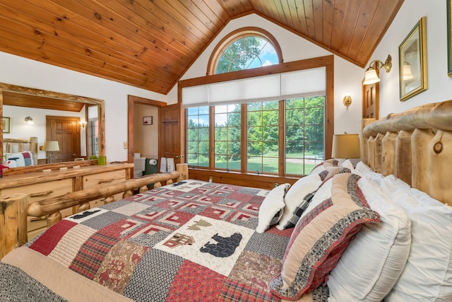 83 Towle Rd, Jackson, NH 03846 - carpeted bedroom featuring high vaulted ceiling and wood ceiling