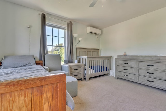 15 Winslow Dr, Somersworth, NH 03878 - bedroom featuring a wall mounted AC, light carpet, and a ceiling fan