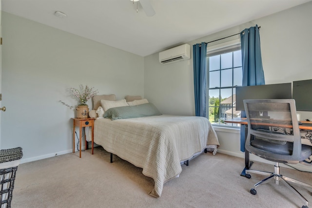 15 Winslow Dr, Somersworth, NH 03878 - carpeted bedroom with a wall unit AC, ceiling fan, and a desk