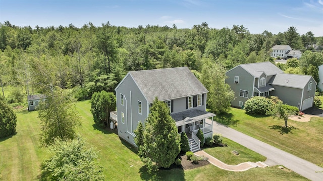 15 Winslow Dr, Somersworth, NH 03878 - aerial view of property and surrounding area featuring a heavily wooded area