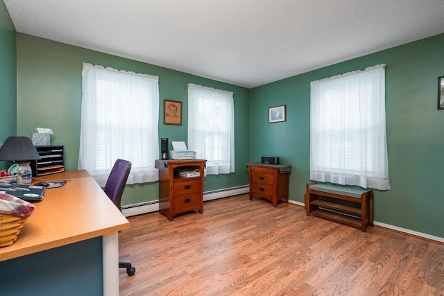 6 Lacy Ln, Nashua, NH 03062 - office space with a baseboard heating unit and light wood finished floors