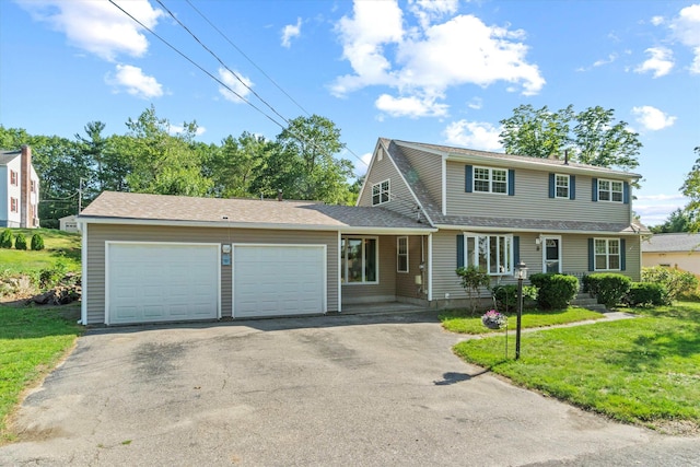 9 Bryant Rd, Nashua, NH 03062 - view of front of home with a garage, driveway, a front lawn, and roof with shingles