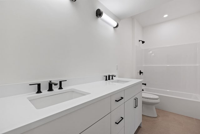 74 Scenic View Rd, Ashland, NH 03217 - full bathroom with shower / bath combination, double vanity, and recessed lighting