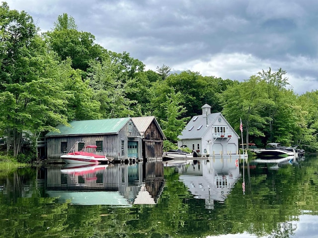 74 Scenic View Rd, Ashland, NH 03217 - dock featuring a water view and a forest view