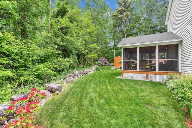 21 Winter Dr, Hooksett, NH 03106 - view of green lawn with a sunroom