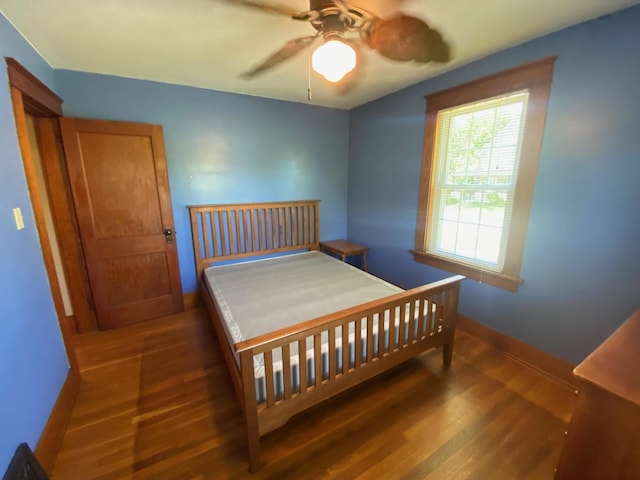 34 Dewey St, Springfield, VT 05156 - bedroom with wood finished floors and ceiling fan