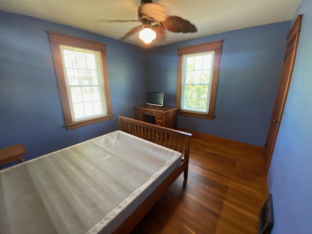 34 Dewey St, Springfield, VT 05156 - bedroom featuring wood finished floors and ceiling fan