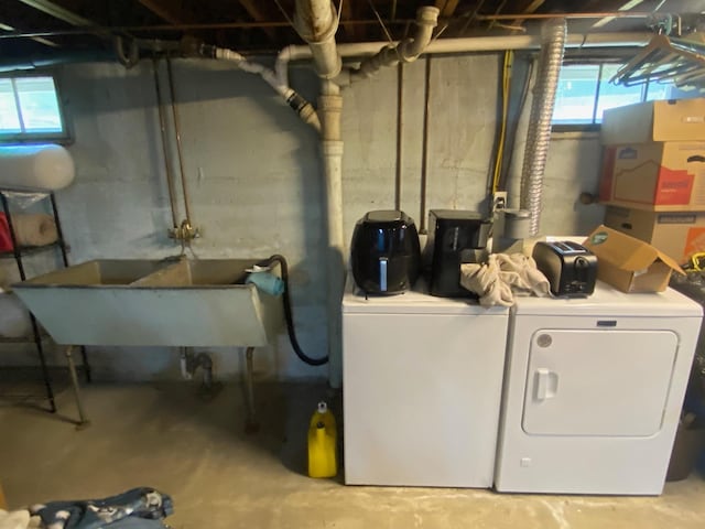 34 Dewey St, Springfield, VT 05156 - basement with washer and dryer and plenty of natural light