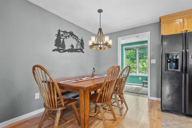 53 Ammonoosuc Dr, Bartlett, NH 03812 - dining room featuring a chandelier and light wood finished floors