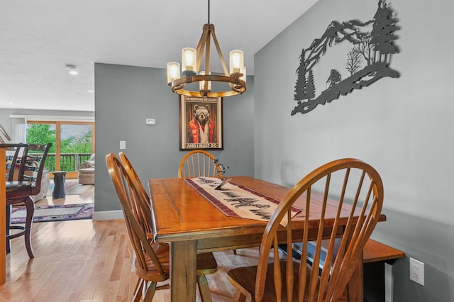 53 Ammonoosuc Dr, Bartlett, NH 03812 - dining room featuring a chandelier, light wood finished floors, and recessed lighting