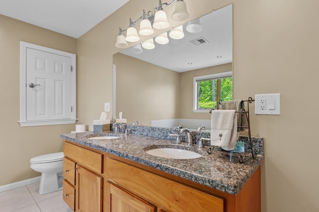 53 Ammonoosuc Dr, Bartlett, NH 03812 - full bathroom with double vanity and tile patterned floors
