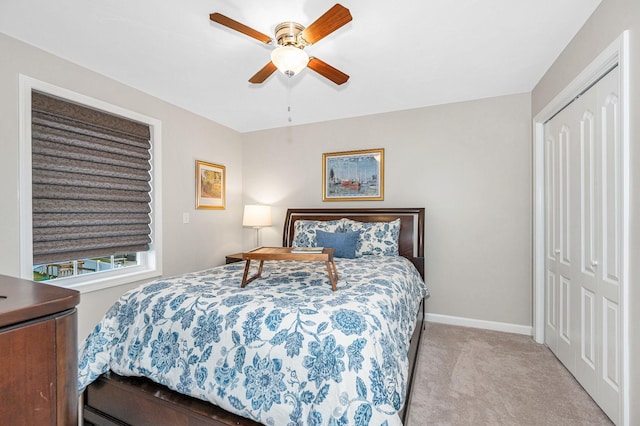 4 Chestnut St, Hudson, NH 03051 - bedroom featuring light carpet, a closet, and ceiling fan