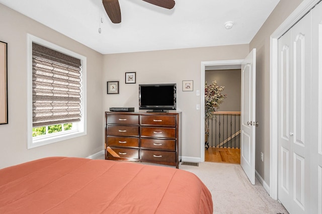 4 Chestnut St, Hudson, NH 03051 - bedroom featuring carpet, a closet, and a ceiling fan