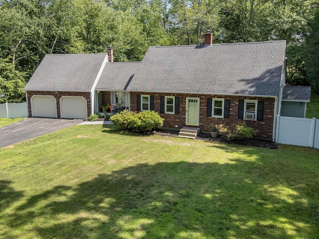 5 Catskill Dr, Merrimack, NH 03054 - cape cod-style house with a garage, driveway, brick siding, a chimney, and roof with shingles
