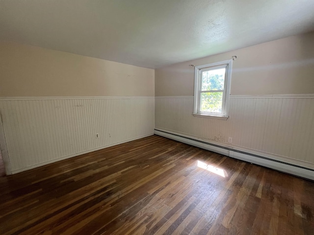 2 Kimball Ter, Danville, NH 03819 - spare room featuring a wainscoted wall, wood finished floors, and baseboard heating