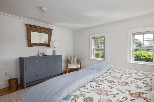 45 Atlantic Ave, North Hampton, NH 03862 - bedroom featuring multiple windows, crown molding, and wood finished floors