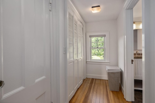 45 Atlantic Ave, North Hampton, NH 03862 - hall featuring baseboards and light wood-type flooring