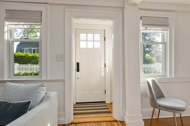 45 Atlantic Ave, North Hampton, NH 03862 - entrance foyer with plenty of natural light and wood finished floors