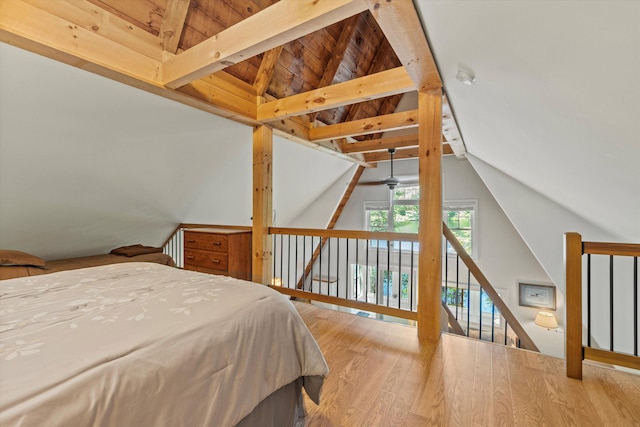 73 Lost Ln, Deering, NH 03244 - bedroom with wood finished floors and wood ceiling