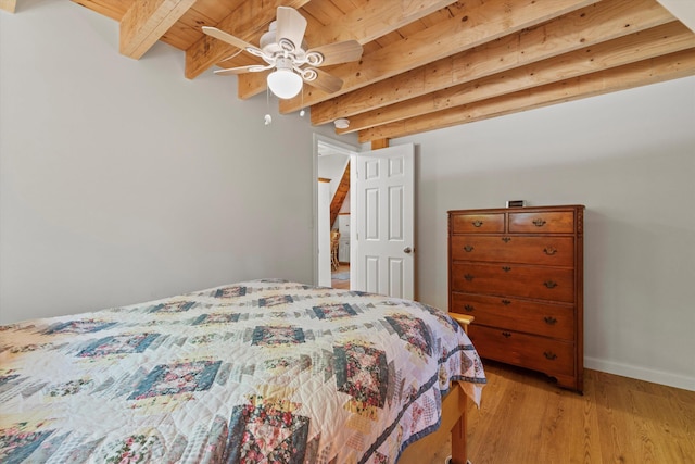 73 Lost Ln, Deering, NH 03244 - bedroom with light wood-style flooring and a wooden ceiling with exposed beams