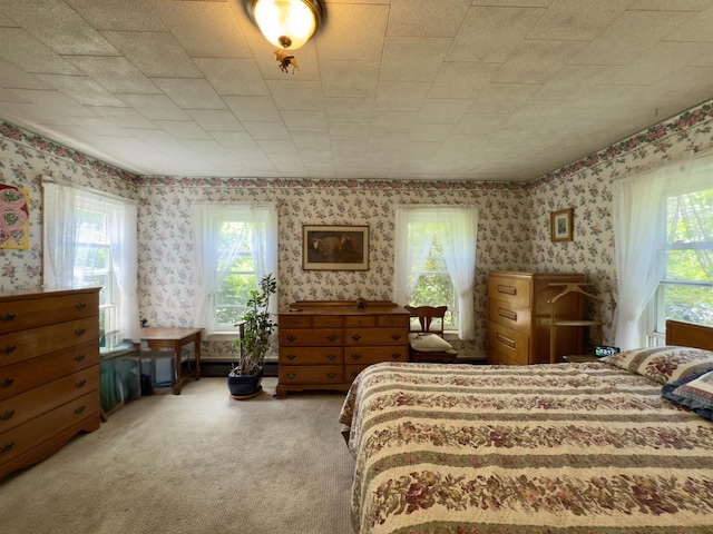 1270 Rte 114, Sutton, NH 03260 - carpeted bedroom with wallpapered walls