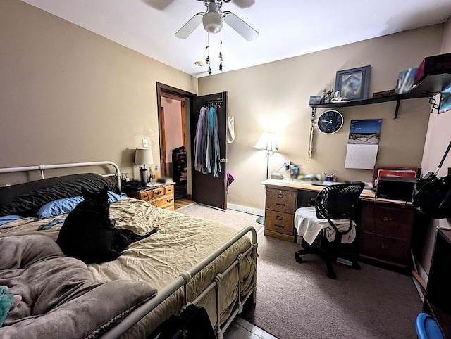 5559 W Creek Rd, Brandon, VT 05733 - carpeted bedroom with ceiling fan and a desk