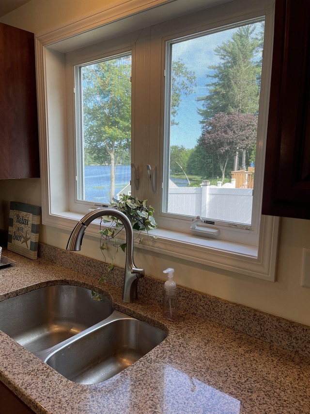207 Long Pond Rd, Danville, NH 03819 - kitchen view of a sink and light stone counters