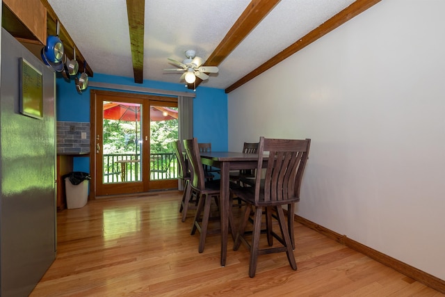 4B Pine Isle Dr Unit B, Derry, NH 03038 - dining area with beam ceiling, light wood-style floors, and a ceiling fan