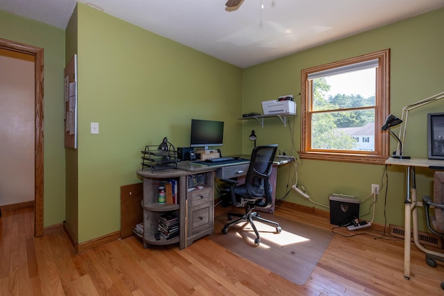 4B Pine Isle Dr Unit B, Derry, NH 03038 - office with wood finished floors and a ceiling fan