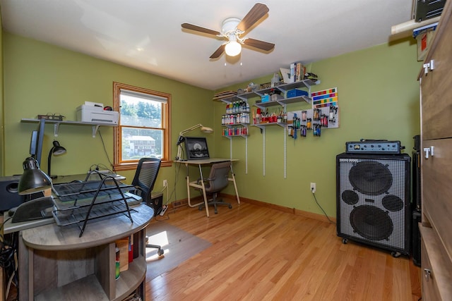 4B Pine Isle Dr Unit B, Derry, NH 03038 - office area with light wood-style floors and a ceiling fan
