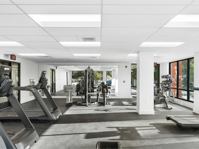 125 Cambrian Way Unit 610, Burlington, VT 05401 - workout area featuring a paneled ceiling and baseboards