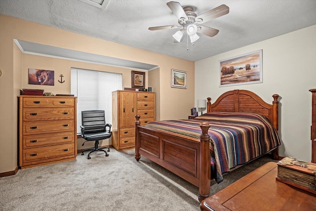 79 Dunvegan Woods Dr Unit 79, Hampton, NH 03842 - carpeted bedroom with a textured ceiling, a ceiling fan, and an office area