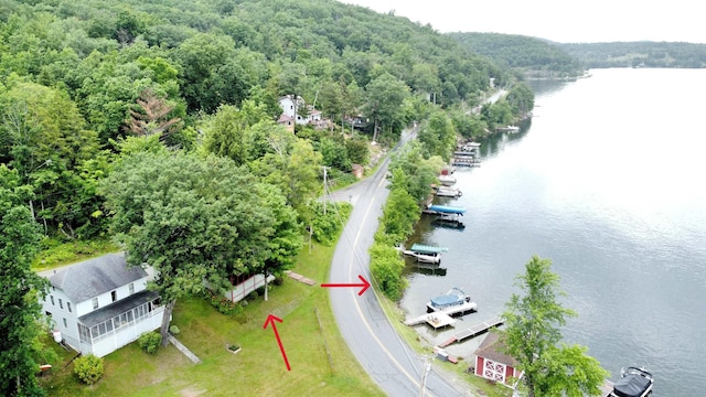 1056 Point Of Pines Rd, Castleton, VT 05735 - bird's eye view of a nearby body of water and a heavily wooded area
